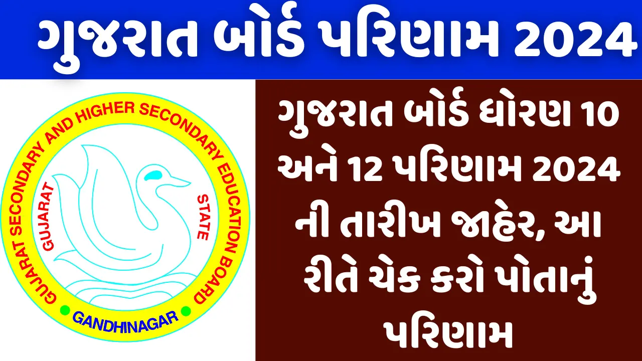 GSEB STD 10th and 12th result 2024 ગુજરાત બોર્ડ ધોરણ 10 અને 12 પરિણામ